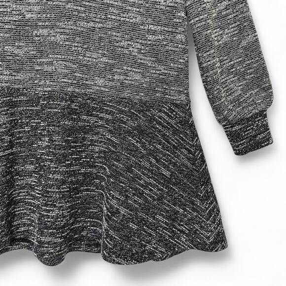 Ann Taylor LOFT Long Sleeve Tweed Drop Waist Dress M Gray Balloon Sleeve A-Line - Picture 8 of 10